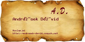 Andrásek Dávid névjegykártya