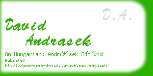 david andrasek business card